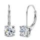 Blahanna Moissanite Earrings,1.0ct2.0ct D Color Brilliant Round Cut Lab Created Diamond Earrings 18K White Gold Sterling Silver Dangle Earrings Moissanite Leverback Drop Earrings, White Gold,