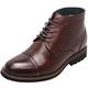 CALTO Men's Invisible Height Increasing Elevator Shoes - Dark Brown Leather Lace-up Cap-toe Boots with Inner Faux Fur - Y41081 - Size 6.5 UK - 3.2 Inches Taller