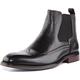 Justinreess England Warren Men's Leather Chelsea Boot With Chisel Toe Design (Black, 7 UK)