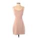 Forever 21 Casual Dress - A-Line Scoop Neck Sleeveless: Tan Solid Dresses - Women's Size Small