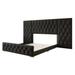 CraftPorch Luxurious Velvet Tufted Platform Bed with Wall Panels