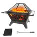 Classy Home 33-inch Square Fire Pit w/ Accessories Steel in Brown/Gray | 16.2 H x 33 W x 33 D in | Wayfair HFP-S001