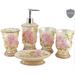 Rosdorf Park Heathe 5 Piece Bathroom Accessory Set Resin in Pink | 5.39 H x 6.54 W x 9.37 D in | Wayfair 4552870A852F47BB8FDF90C3136078F1