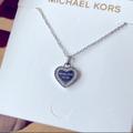 Michael Kors Jewelry | Michael Kors Heritage Hearts Silver Tone Steel 16”+2”Necklace+Bangle+Earrings | Color: Silver | Size: Os
