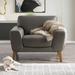 Armchair - CorLiving 40.25" Wide Armchair Faux Leather/Wood/Polyester/Leather in Gray | 31.5 H x 40.25 W x 34.75 D in | Wayfair LND-502-C