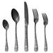 House of Hampton® Erietta 20-Piece Stainless Steel Cutlery Set w/ Unique Pattern Design Stainless Steel in Black | Wayfair