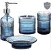 Bungalow Rose 4 Piece Bathroom Accessory Set Glass in Blue | 2.8 D in | Wayfair D84D46D62A454B1A8115F96CBB83F835