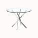 Ivy Bronx Contemporary Round Clear Dining Tempered Glass Table w/ Chrome Legs Glass/Metal | 30 H x 39 W x 39 D in | Wayfair