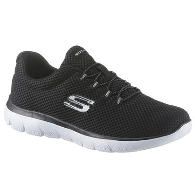 Slip-On Sneaker SKECHERS "Summits", Damen, Gr. 35, schwarz, Textil, Synthetik, sportlich, Schuhe, Slipper, Freizeitschuh