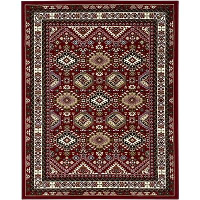 Teppich MY HOME "Diantha" Gr. 7, rot (weinrot), B:240cm H:7mm L:320cm, Kunstfaser, Teppiche, Orient-Optik, mit Bordüre, Kurzflor, pflegeleicht, elegant, weich Image