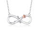 BlingGem Women 18ct White Gold Plated 925 Sterling Silver Infinity Rose Flower Pendant Necklace Chain Adjustable