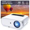 Native 1080P Full HD Beamer, 10000L Heimkino Video Beamer mit 150000 Stunden unterstützt 4K 350'' Display Multimedia Beamer für Smartphone/PC/Laptop/PS4/TV-Stick/EXCEL/PPT