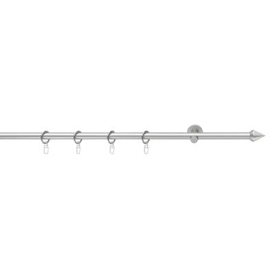 Gardinenstange GOOD LIFE "PUNTA" Gr. 2, grau (chromfarben), L:230cm Ø:16mm, Metall, Kunststoff, Gardinenstangen, mit Ringen Image