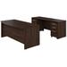 Bush Business Furniture Studio C 72W x 36D Bow Front Desk and Credenza with Mobile File Cabinets in Black Walnut - Bush Furniture STC009BWSU