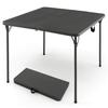 Costway Folding Camping Table with All-Weather HDPE Tabletop and Rustproof Steel Frame-Gray