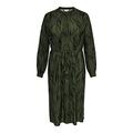 ONLY CARMAKOMA Women's CARBANNI LS Shirt BLK Dress AOP Kleid, Olive Night/AOP:Graphic Zebra, 50