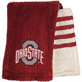 Ohio State Buckeyes Embossed Knit Sherpa Stripe Blanket