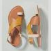 Anthropologie Shoes | Anthropologie Perdita Toe-Loop Colorblocked Learher Sandals Women's Size 9 | Color: Cream/Tan | Size: 9