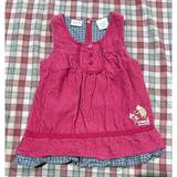 Disney Dresses | Disney Classic Winnie The Pooh Corduroy Jumper Dress 18m | Color: Red | Size: 18 Month