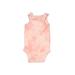 Carter's Short Sleeve Onesie: Pink Acid Wash Print Bottoms - Size 3 Month