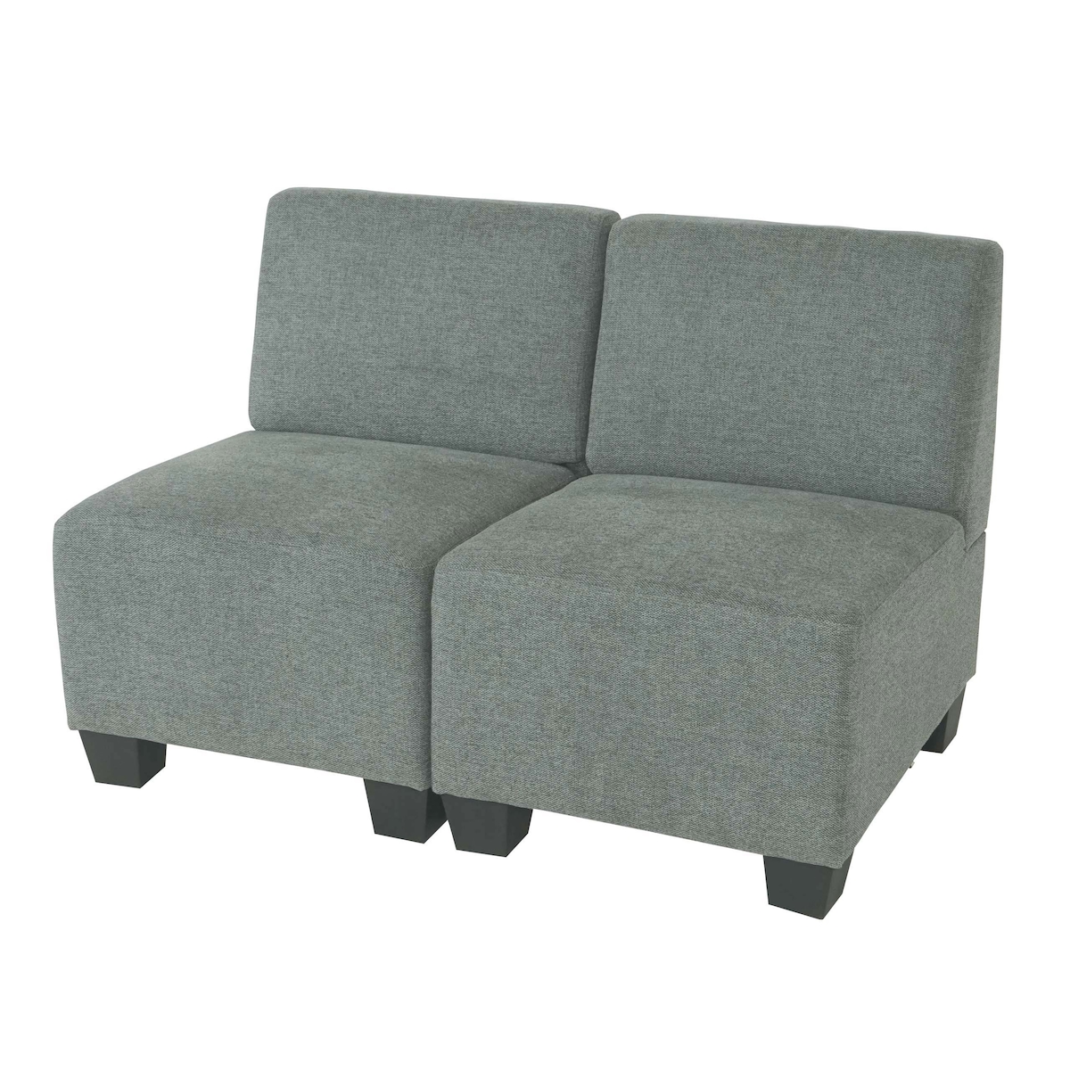 Mendler Modular 2-Sitzer Sofa Couch Lyon, Stoff/Textil ~ grau, ohne Armlehnen Image