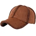 Casquette de Baseball en Faux Daim pour Homme et Femme Chapeau de Papa Souriant Marron Gris