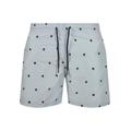 Badeshorts URBAN CLASSICS "Herren Embroidery Swim Shorts" Gr. 4XL, US-Größen, grau (skull, lightasphalt, black) Herren Badehosen Badeshorts