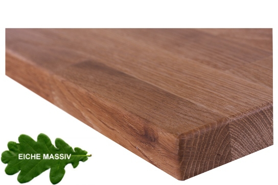 pemora Tischplatte Gastronomie Eiche massiv 80 x 80 cm – 40 mm stark