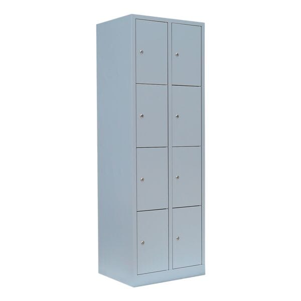 Lüllmann Schließfachschrank - 2 Abteile - 8 Fächer grau