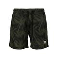 Badeshorts URBAN CLASSICS "Herren Pattern Swim Shorts" Gr. 3XL, US-Größen, grün (palm, olive) Herren Badehosen Badeshorts