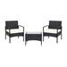 Costway 3 Pieces Patio Wicker Rattan Furniture Set with Cushion for Lawn Backyard