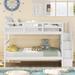 White Stairway Separable Twin-Over-Twin Wood Bunk Bed with Storage and Guard Rail for Bedroom, Dorm