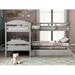 Gray Twin over Twin L-Shaped Bunk Bed with Trundle - Total 5 Beds