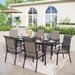 7/9 Patio Dining Set, 6/8 Sling Patio Swivel Dining Chairs and 1 Expandable Metal Dining Table