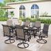 7/9 Patio Dining Set, 6/8 Sling Patio Swivel Dining Chairs and 1 Expandable Metal Dining Table