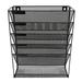 Metal Mesh Wall-Mounted File Rack Office Desk 5 Layer Interval File Notebook Storage Black