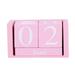 Vintage Wooden Perpetual Desk Calendar Block Planner Permanent Desktop Organizer DIY Agenda Pink