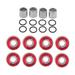 8x ABEC 11 High Quality Skateboard Bearing 608rs Bearings with and Washers Set for Scooter Inline Skates - Red