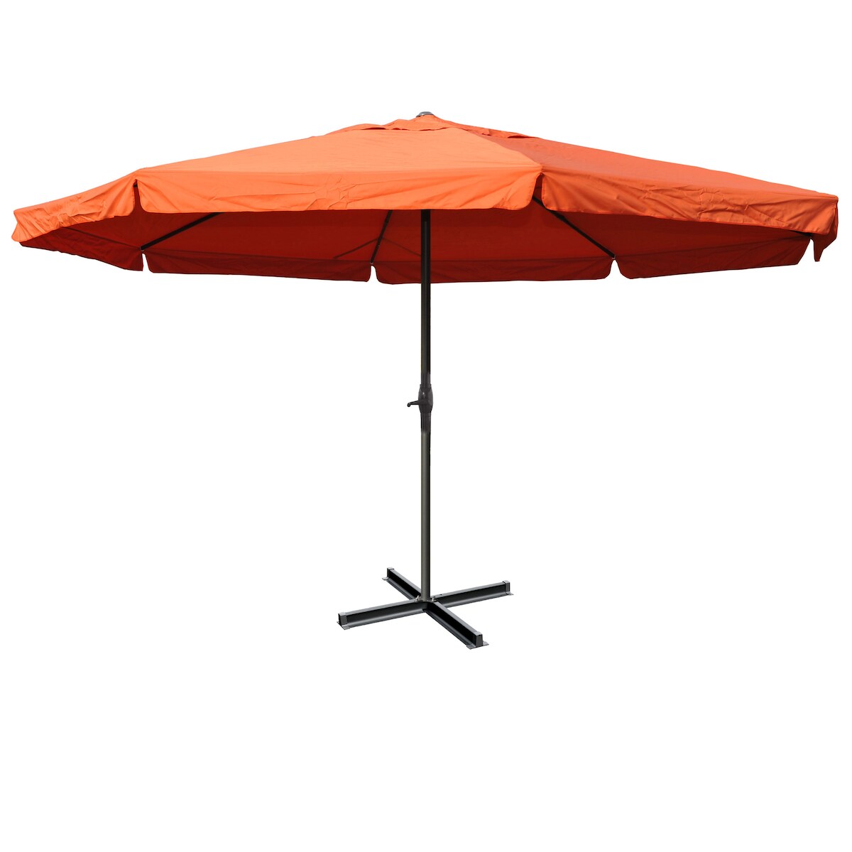 Mendler Sonnenschirm Meran Pro, Gastronomie Marktschirm mit Volant Ø 5m Polyester/Alu 28kg ~ terracotta ohne Ständer Image