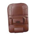 seat Back Organizer PU Leather Backseat Protector Multiple Storage Compartments Ph Holder Cup Holder Pocket Easier Clean Washable Brown