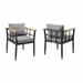 Armen Living Beowulf Outdoor Patio Dining Chairs in Aluminum Set of 2