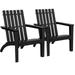 Gymax Set of 2 Outdoor Wooden Adirondack Chair Patio Lounge Chair w/ Armrest Black