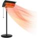 Patio Heater - Outdoor Heater with 3 Ajustable Heating Modes of 750W/1500W 3s Rapid Heating & Waterproof Outdoor Patio Heater with Tip-Over Protection Balcony Backyard Garage use