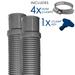 Puri Tech Heavy Duty Above Ground Filter Hose Includes Clamps 1.5 inch x 3 ft 2 Pack Gray