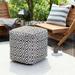 Zuma Brown 18 x 18 x 18 Brown & Ivory Pouf