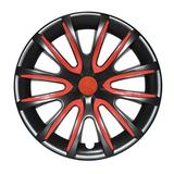 OMAC 16 Wheel Covers Hubcaps for Ford Transit Black Red Gloss