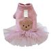 Aosijia Pet Dress Clothes Coral Fleece Cute Little Square Bear Small Dog Clothing Cat Winter Warm Teddy Pet Clothes L