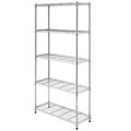 QXDRAGON 5-Tier Wire Shelving 35 L x 14 W x 71 H Kitchen Garage Storage Rack Shelf for Pantry Closet Silver Capacity for 330 lbs