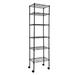 UBesGoo 6-Shelf Storage Rack Heavy Duty Adjustable Wire Shelving with Wheels 1000lbs Capacity 17 D x 11 W x 63 H Black