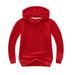 Dadaria Toddler Sweatshirt 2Y-10Y Toddlers Kids Baby Boys Girls Hooded Solid Thick Coat Sweatshirt Pullover Red 100 Toddler